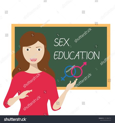 Girl Teacher Blackboard Teaching Sex Education Vector De Stock Libre De Regalías 1311804713