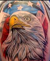 Popular designs include roses, skulls, eagles, hearts, and others. realistic american eagle and flag. by John Graefe : Tattoos