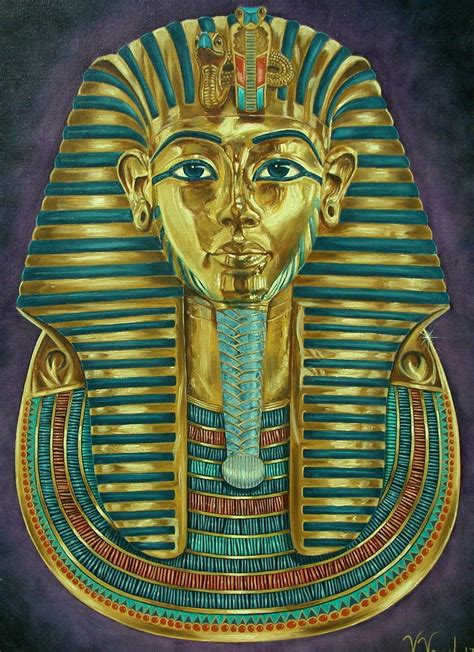 Items Similar To King Tut Gold Mask 18x24 Original Oil Painting On