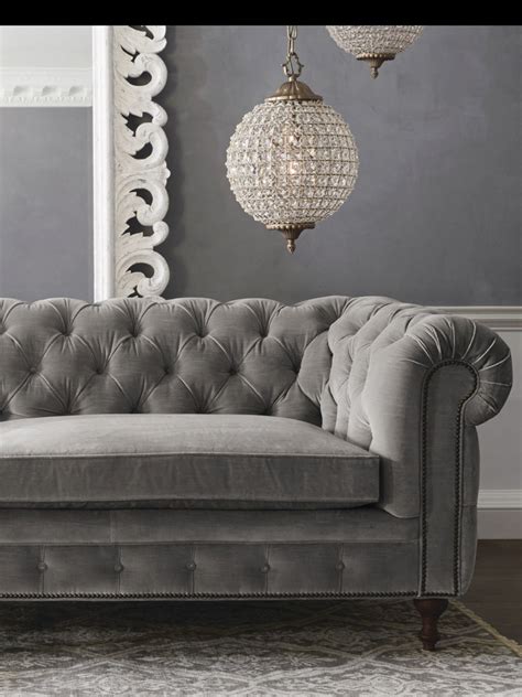 Gray Velvet Tufted Sofa Best Collections Of Sofas And Couches
