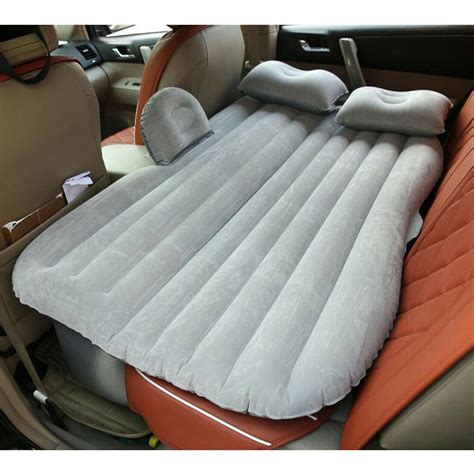 Inflatable Car Air Mattress With Pump Portable Travel Camping Vacation Back Seat Blow Up