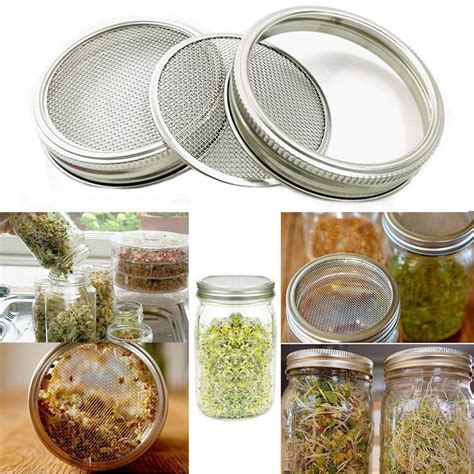 Stainless Steel Sprouting Lids For Wide Mouth Mason Jars Strainer Lid
