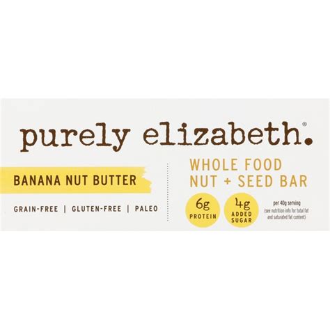 Purely Elizabeth Whole Food Nut Seed Bar Banana Nut Butter 12 Each