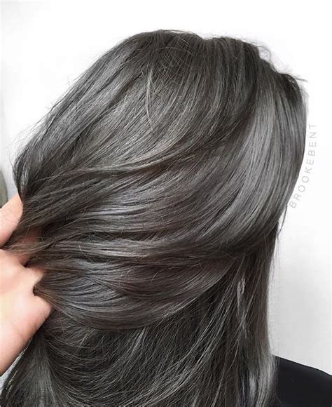 Deep Steel Color Brookebent Ash Hair Color Gray Hair Highlights