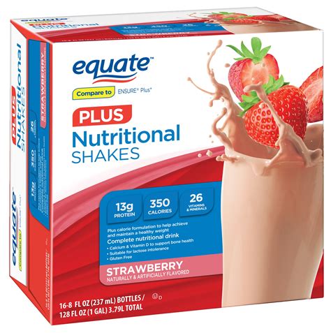 Equate Nutritional Shake Plus Strawberry 8 Fl Oz 16 Count