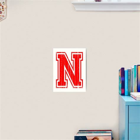 Big Red Letter N Art Print For Sale By Adamcampen Redbubble