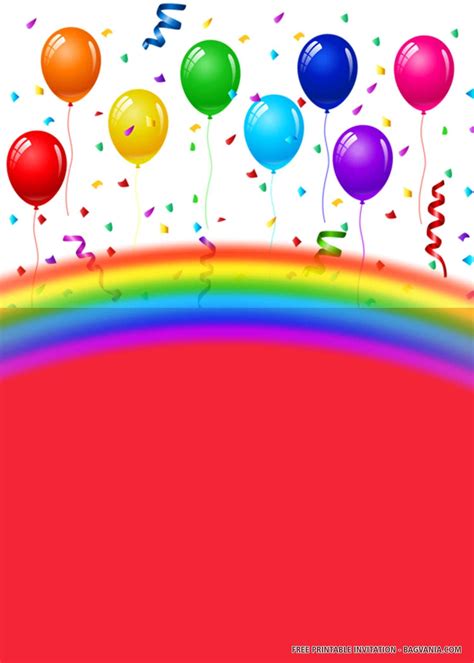 Free Printable Balloons Birthday Invitation Templates Free