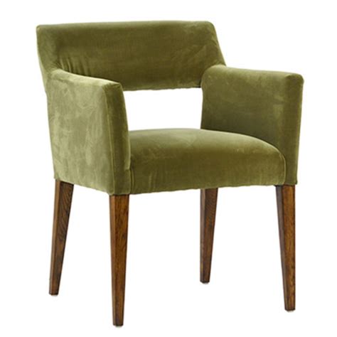 Shop Dining Arm Chair In Sage Green Velvet Upholstery Woak Frame And