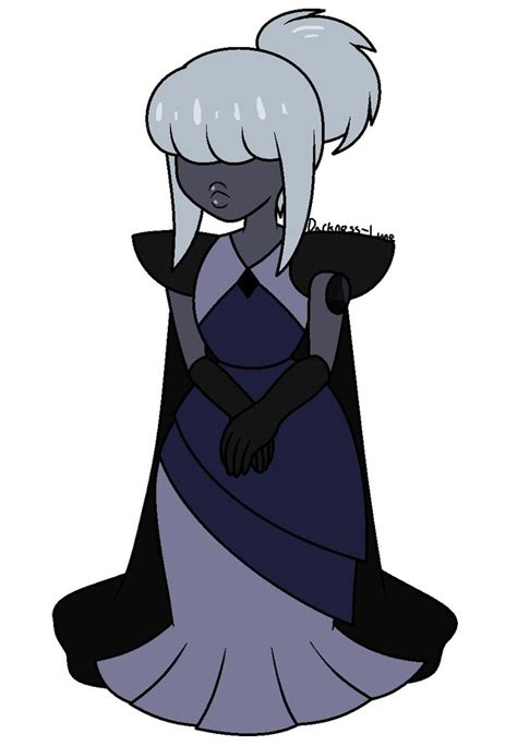 An Image Of A Woman With White Hair Wearing A Blue Dress And Black