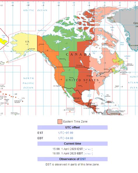 North America Time Zone By Map Current Time