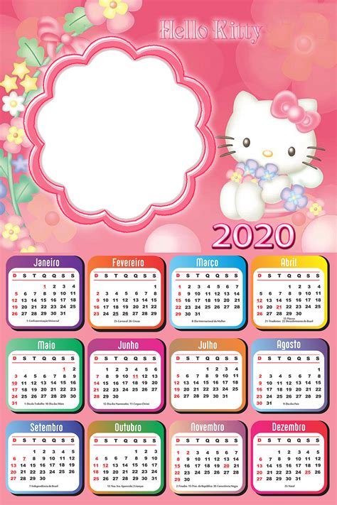 calendario da kitty moldura png imagem legal