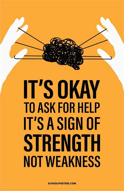Its Okay To Ask For Help Poster Teachers Thoughts Positive Messages