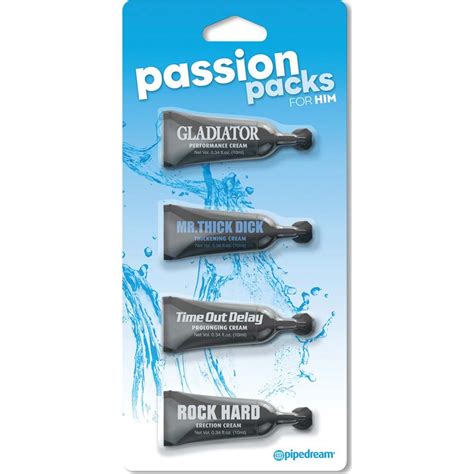 Passion Packs For Him 4 Tube Assorted Lube Pack 0 34 Fl Oz 10 Ml Each