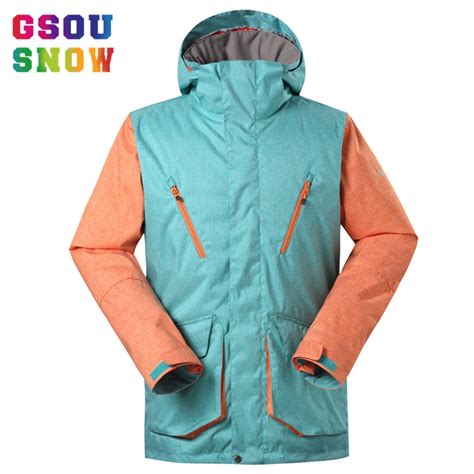 Gsou Snow Brand Men Ski Jackets Windproof Waterproof Snowboard Jacket