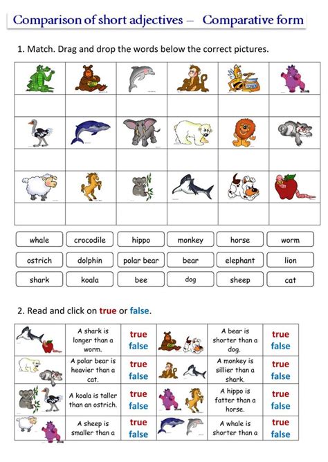 Comparatives And Superlatives Interactive And Downloadable Worksheet