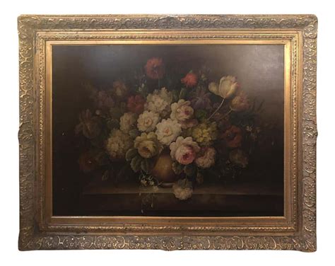 Classical Flower Vase Still Life Painting Oil On Canvas Chairish