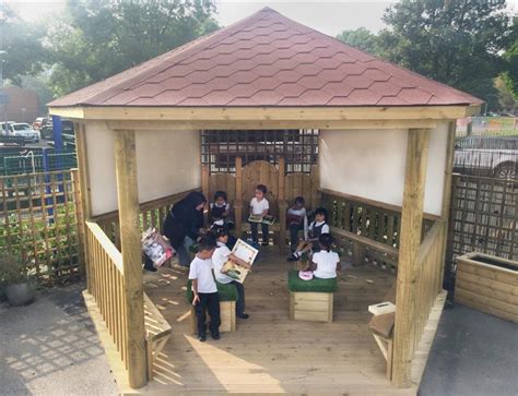 Subscribe share with friends for daily new ideas and many more. 5M School Gazebo With Decked Base | Pentagon Play