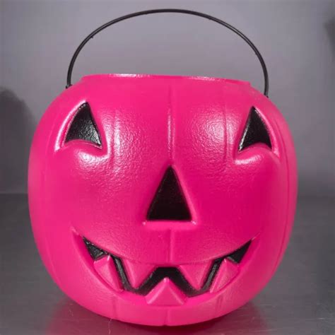 Halloween Pumpkin Blow Mold Bucket Pail Trick Or Treat Jack O Lantern