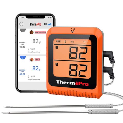 Thermopro 500ft Long Range Bluetooth Meat Thermometer Wireless Grill