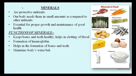 Nutrients Of Food Topic Minerals Youtube