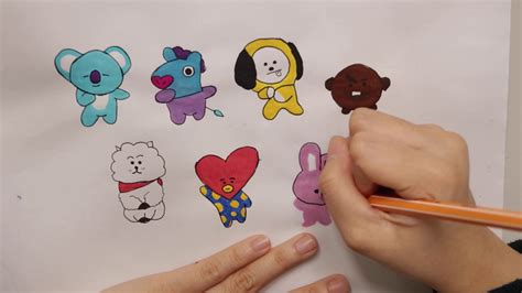 Bt21 Drawing Tutorial How To Draw Bt21how To Draw Bt21 Bts