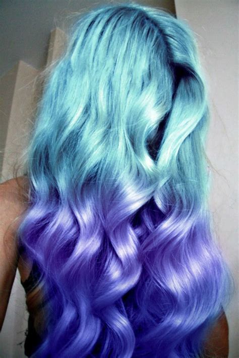 Pastel Purple Dip Dye Blue Hair Pinterest