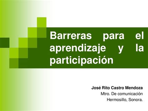Barreras Para El Aprendizaje Y La Participación By Jose Rito Castro