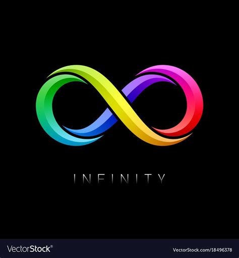Infinity Symbol Limitless Bright Multicolor Sign Vector Image On