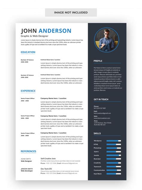 Create perfect resumes for the modern job market. Professional cv resume template | Premium PSD File