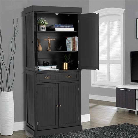 Mellcom 72” Freestanding Kitchen Pantry Storage Cabinets Elegant