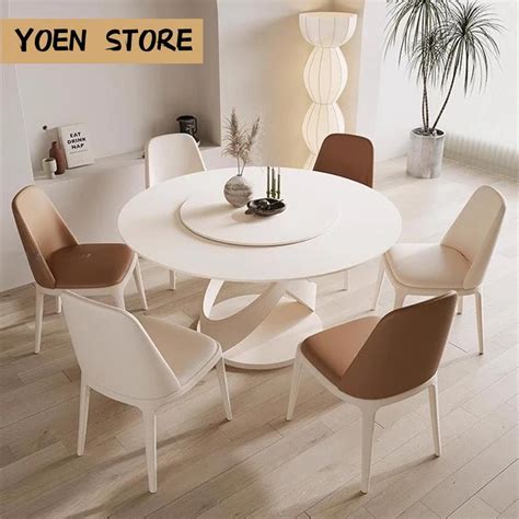 Cream Style Round Table For Kitchen Overall White Household Furniture