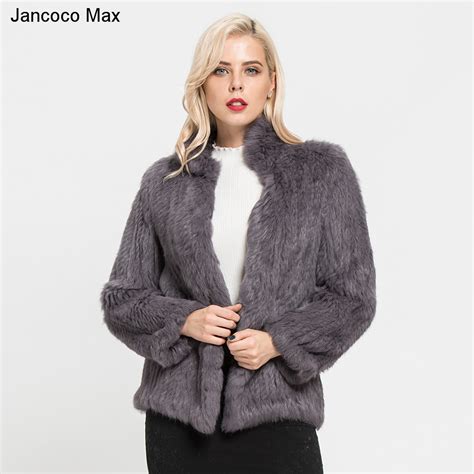 top quality women real rabbit fur knitted jacket winter warm natural fur coat fashion style lady