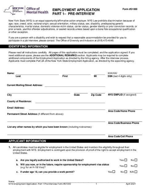 Employment Application Part 1 Form Fill Out And Sign Printable Pdf