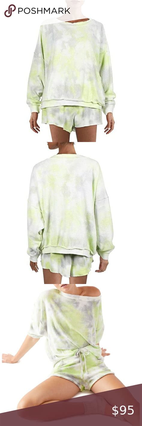 Free People Kelly Washed Reversible Loungewear Set Lime Green Size Xss Nwt Loungewear Set