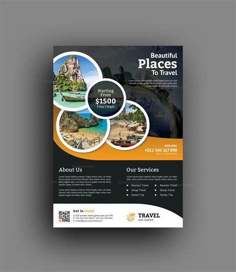 Tropical Travel Agency Flyer Design Template 001479 Template Catalog