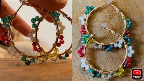 How To Make Hoop Earrings With Crystal Pearl Diy Diyjewelry