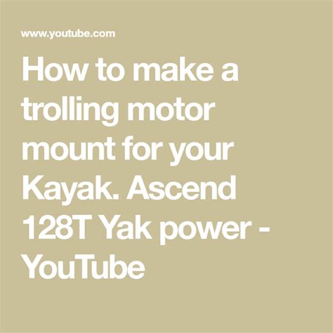 2017 accent, power jack ready, 360 seat, paddle included. How to make a trolling motor mount for your Kayak. Ascend ...