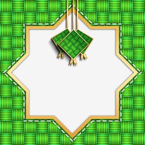 ketupat geometric islamic border  gold stroke ketupat idul fitri