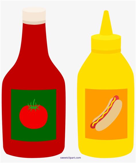 Clip Black And White Ketchup Mustard Bottles Clipart Ketchup Clipart
