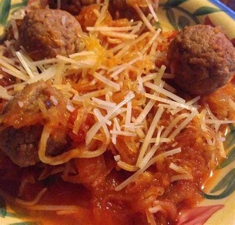 Spaghetti Squash With Turkey Meatballs Turkey Meatballs Recipes My