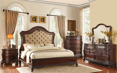Entryway living room dining room kitchen bedroom office view all rooms. Bonaventure Park Brown Upholstered Panel Bedroom Set from ...
