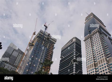 Construction Of Skyscrapers Stock Photo Alamy