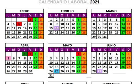 Los 9 festivos obligatorios del 2021 son: Calendario Laboral Asturias 2021 | calendario jan 2021