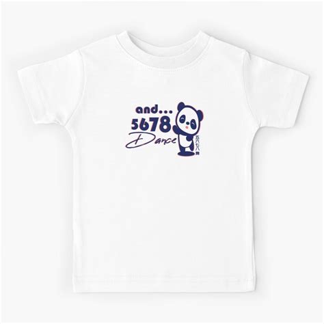 5678 And Dance Chinese Characters 五六七八舞 Panda Navy Kids T Shirt By
