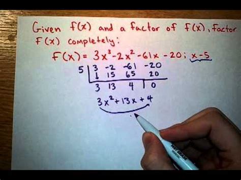 All right, we've got a function. Factor Polynomials Using Synthetic Division - YouTube