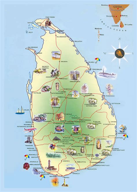 Detailed Travel Map Of Sri Lanka Sri Lanka Asia