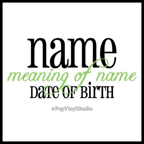 Personalized Baby Name Meaning Date Of Birth Vinyl Wall Words