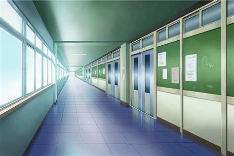 HD wallpaper: Anime, Original, Hallway, School | Anime background