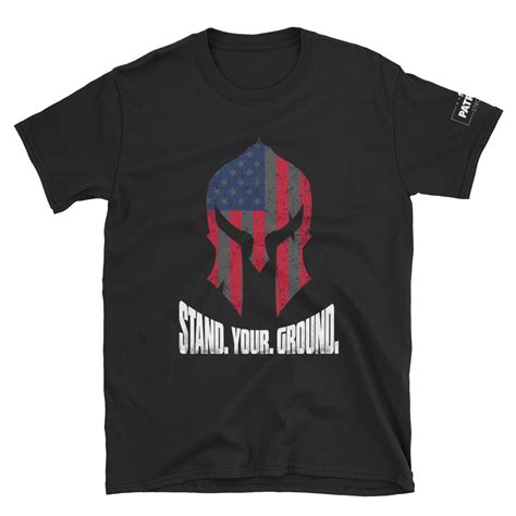 American Flag Spartan Helmet T Shirt Stand Your Ground Dark