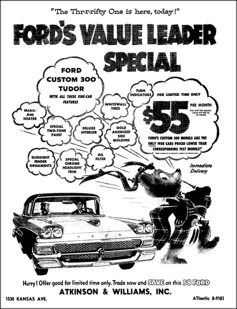 Bradys Bunch Of Lorain County Nostalgia Atkinson And Williams Ford Ad